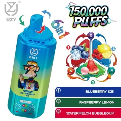 Одноразова електронна сигарета UZY 6-in-1 150K|150000 затяжок, шість перемика...