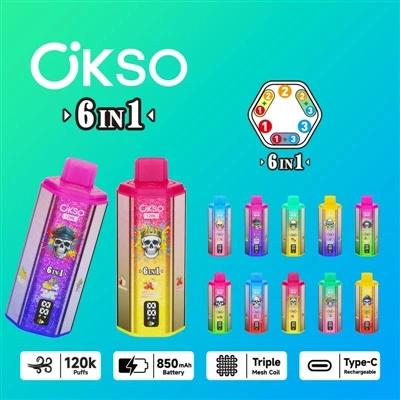 OKSO 120000 6in1: Всебічний аналіз одноразових електронних-сигарет High-in-Si...