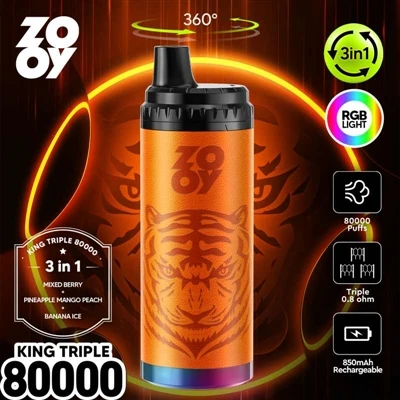 Одноразова електронна сигарета ZOOY KING 3-in-1 80000 Puff Disposable-: встан...